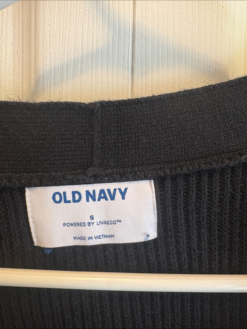 Old Navy Black Ribbed Open Front Cardigan Sweater Small Pockets Livaeco - Picture 2 of 6